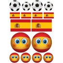 Spanien Flagge Aufkleberset – Fußball Sticker Set für Auto, Fenster & mehr (1 Set mit 16 Aufklebern)