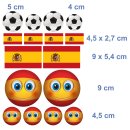 Spanien Flagge Aufkleberset – Fußball Sticker Set für Auto, Fenster & mehr (1 Set mit 16 Aufklebern)
