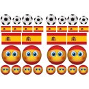 Spanien Flagge Aufkleberset – Fußball Sticker Set für Auto, Fenster & mehr (2 Sets à 16 Aufkleber)