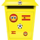 Spanien Flagge Aufkleberset – Fußball Sticker Set für Auto, Fenster & mehr (2 Sets à 16 Aufkleber)