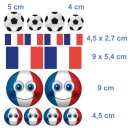 Frankreich Flagge & Fußball Aufkleberset – wetterfeste Sticker für Auto & mehr