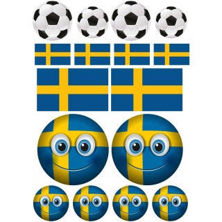 Schweden Flagge Aufkleber Set – Fußball Sticker für Auto, Wohnmobil & mehr
