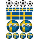 Aufkleberset Schweden Flagge Fahne Fußball...