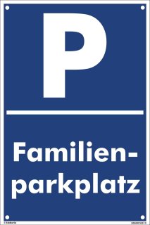 B-Ware: Familienparkplatz Hinweis Parkplatzschild 20x30 cm gelocht