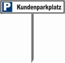Parkplatzschild 52  x 11 cm - Kundenparkplatz - mit...