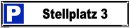 B-Ware: Stellplatz 3 Parkplatzschild 52x11cm gelocht