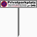 Parkplatzschild 52  x 11 cm -Privatparkplatz - mit...