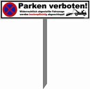 Parkplatzschild - Mieterparkplatz - 52 x 11 cm mit Einschlagpfosten Verbotsschild Parkverbot Parkverbotsschild Einfahrt freihalten parken verboten