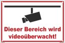 B-Ware: Bereich - Videoüberwachung Schild 30x45 cm...