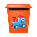 Lokomotive Aufkleber für Kinder – bunter Eisenbahn-Sticker, wetterfest (17 x 20 cm)