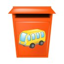 Kinder Aufkleber Autobus – bunter Bus-Sticker für Auto, Fenster & Co. (10  x 14 cm)