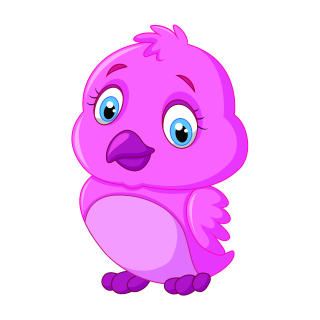 Vogel Aufkleber pink – lustiger Tier-Sticker für Kinder & Wohnwagen