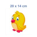 Vogel Aufkleber Gelb – Lustiger Tier-Sticker für Auto, Fenster & Co. (20 x 14 cm)