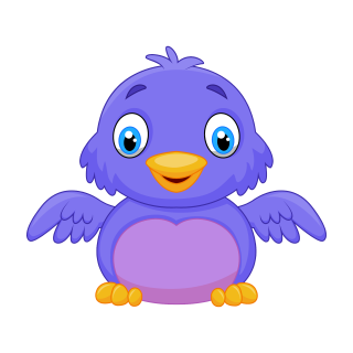 Lila Vogel Aufkleber – niedlicher Tier-Sticker für Auto, Fenster & Co.