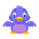 Lila Vogel Aufkleber – niedlicher Tier-Sticker...