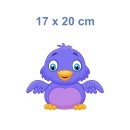 Lila Vogel Aufkleber – niedlicher Tier-Sticker für Auto, Fenster & Co. (17 x 20 cm)