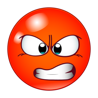 Wütend Rot Smile Aufkleber – Wetterfester Sticker für Innen & Außen