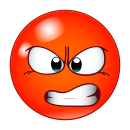 Wütend Rot Smile Aufkleber – Wetterfester...