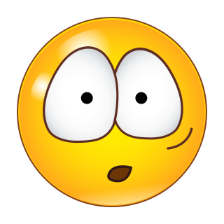 Überrascht mit großen Augen – Smile Aufkleber für jede Oberfläche (20 x 20 cm)