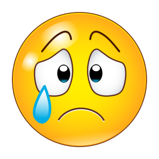 Weinend mit großen Augen – Smile Aufkleber für jede Oberfläche