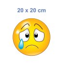 Weinend mit großen Augen – Smile Aufkleber für jede Oberfläche (20 x 20 cm)