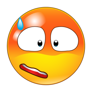 Peinlich mit Schweißtropfen – Wetterfester Smile Aufkleber