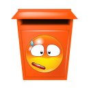 Peinlich mit Schweißtropfen – Wetterfester Smile Aufkleber