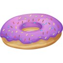 Aufkleber Donut lila mit Streuseln Sticker