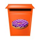 Donut Kuchen Aufkleber – wetterfester Comic-Sticker mit lila Zuckerguss