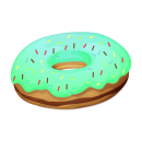 Kuchen Aufkleber Donut – wetterfester Comic-Sticker...