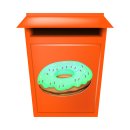 Kuchen Aufkleber Donut – wetterfester Comic-Sticker mit blauer Glasur