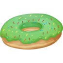 Aufkleber Donut grün mit Streusel Sticker...