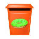 Kuchen Aufkleber Donut – wetterfester Comic-Sticker mit grüner Glasur