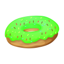 Kuchen Aufkleber Donut – wetterfester Comic-Sticker mit grüner Glasur (9 x 15 cm)