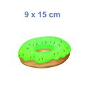 Kuchen Aufkleber Donut – wetterfester Comic-Sticker mit grüner Glasur (9 x 15 cm)