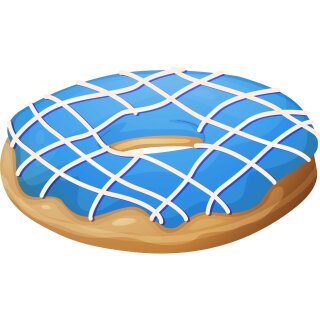 Aufkleber Donut blau Sticker Autoaufkleber Motorradhelm Dekoration Wohnwagen Heckscheibenaufkleber Car Set wetterfest