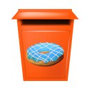 Kuchen Aufkleber – blauer Donut Comic-Sticker, wetterfest & UV-beständig