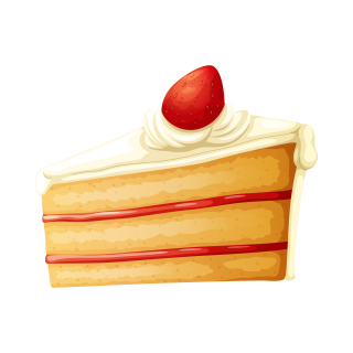 Kuchen Aufkleber – Comic-Sticker mit Erdbeertorte, wetterfest & UV-beständig