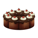 Kuchen Aufkleber – Schoko-Kirsch-Torte im...