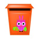 Fun Aufkleber – Rosa Eule mit Hasenohren & Karotte, wetterfest