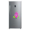 Fun Aufkleber – Rosa Eule mit Hasenohren & Karotte, wetterfest