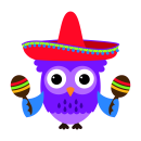 Lustiger Eulen Fun Aufkleber – Mexikanische Eule...