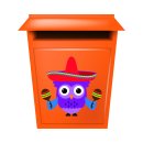 Lustiger Eulen Fun Aufkleber – Mexikanische Eule mit Sombrero & Rasseln