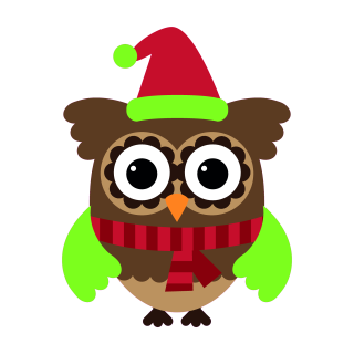 Winter Eule Fun Aufkleber – lustiger Sticker mit Schal & Mütze für Auto & Co.