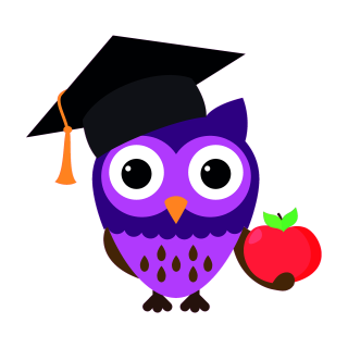 Lila Eule Absolvent Aufkleber – witziger Fun Sticker für Auto & Co.