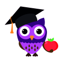 Lila Eule Absolvent Aufkleber – witziger Fun...