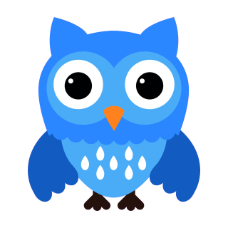 Blaue Eule Fun Aufkleber – süßer, wetterfester Sticker für Auto & Co.