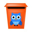 Blaue Eule Fun Aufkleber – süßer, wetterfester Sticker für Auto & Co.