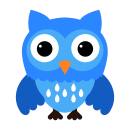 Blaue Eule Fun Aufkleber – süßer,...
