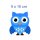 Blaue Eule Fun Aufkleber – süßer, wetterfester Sticker für Auto & Co. (9 x 10 cm)